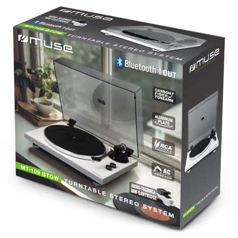 MUSE MT109BTOW BLANCO CAPSULA AUDIO-TECHNICA BLUETOOTH OUT TOCADISCOS HIFI