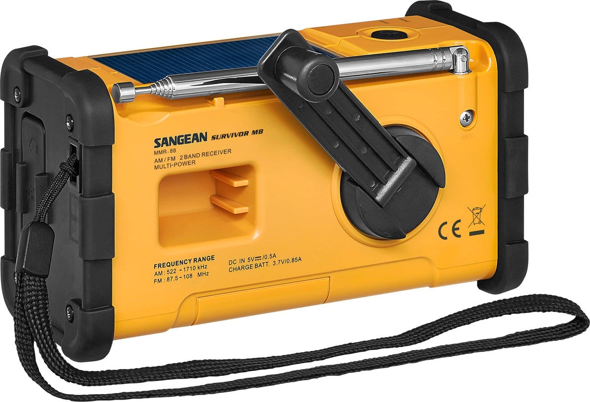 SANGEAN MMR88 RADIO EMERGENCIA SOLAR CON LINTERNA Y DINAMO